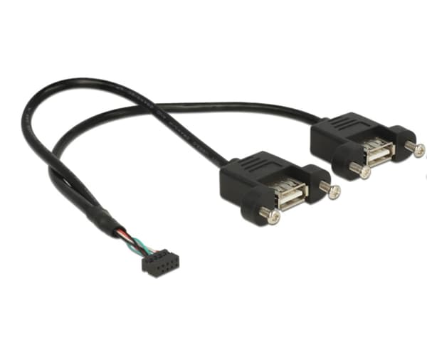 Delock USB ulkoinen - USB ulkoinen, 0.25m, Musta (84832)