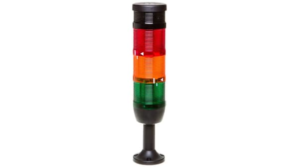 Signalkolonn komplett 70mm, 3 element 24V DC röd blixt-gul-grön+summer TK-IK73F024ZM01