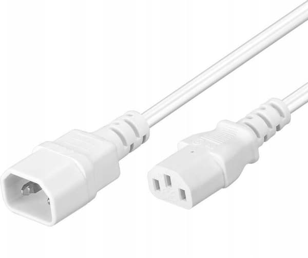 PREMIUMCORD Nätverkskabel 230V, C13-C14, vit 2m