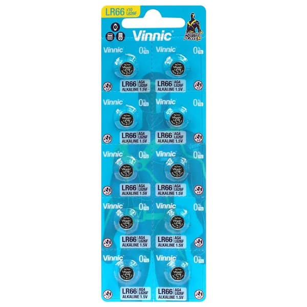 VINNIC ALKALINE-NAPPIPARISTOT MINI G4/AG4/LR66 RAKKOPAKKAUS 10 KPL L626F
