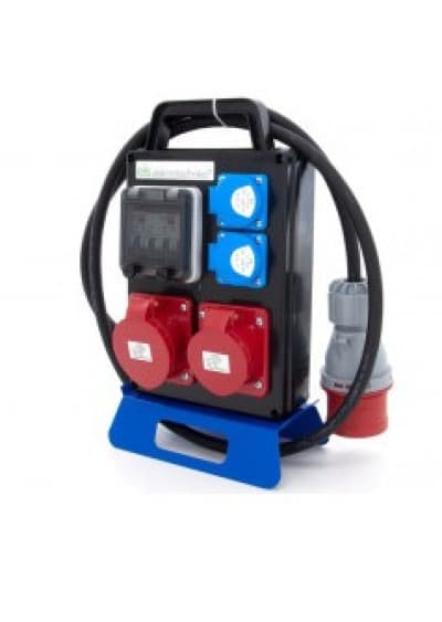 Bärbar byggcentral 16A/5 + 32A/5 + 2*GS 230V + Säkerhet + Stickpropp 32A/5, 4PO21C11C1W2C