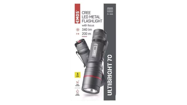 Taskulamppu Emos Metallinen taskulamppu CREE LED Ultibright 70 340lm 3xAAA P3170