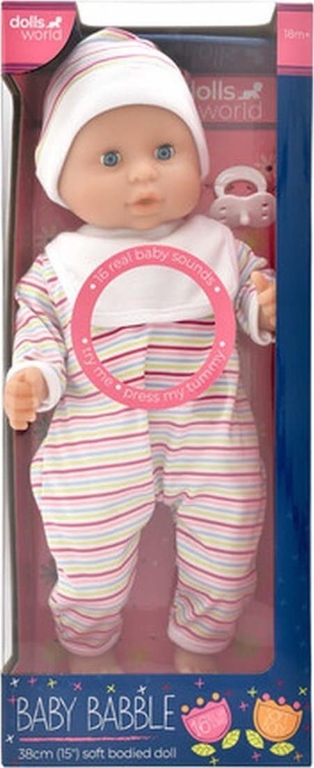 Dolls World DOLLS WORLD BABY DOCKA BABBLE 38 CM