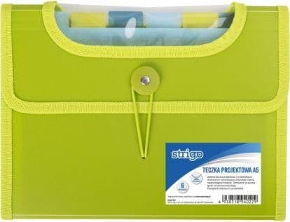 Mappe A5 med 6 blade V-fil grøn STRIGO