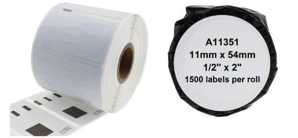 RULLETTER 11 X 54 MM HVIT (1500)