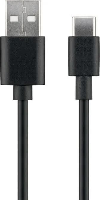 MicroConnect USB-C til USB2.0 A-kabel, 1m sort, til synkronisering og opladning, hastighed på 5 Gbs. 3A