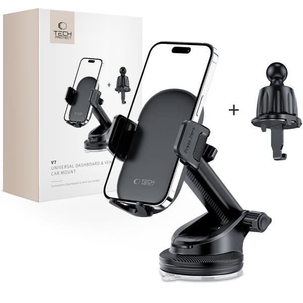 Tech-Protect V7 Universal instrumentbræt- og ventilationsbilholder Sort