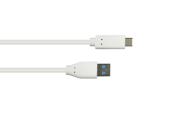 Kabel USB Alcasa USB-A - USB-C 1 m Hvid (2831-AC010W)