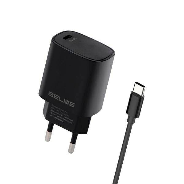 Beline Lad. verkko 1x USB-C 20W + USB-C-kaapeli musta/musta PD 3.0 BLNCB20C