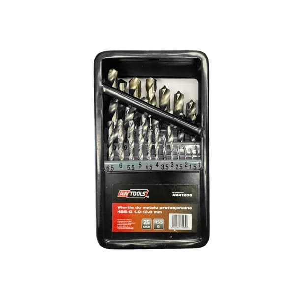 AWTOOLS METAL BOREBIT HSS-G SÆT 25 stk/1,0-13,0mm/