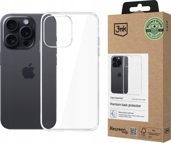 3MK ClearCase Eco iPhone 15 Pro GRS CU 1304127