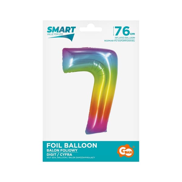 Folieballon Smart Nummer 7 fil 76cm CH-STC7