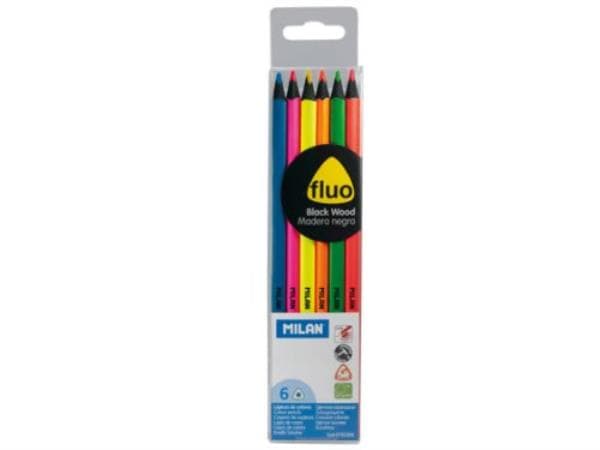 Trekantede blyanter Fluo 6 farver MILAN