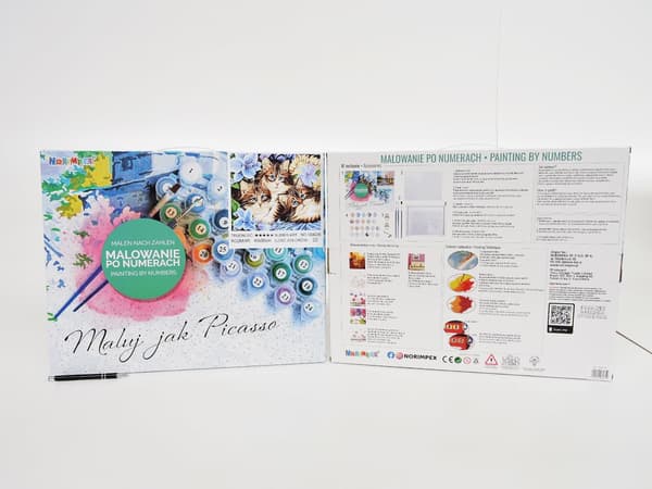 Mal efter tal 40x50cm 3 killinger i blomster, folie 1008235