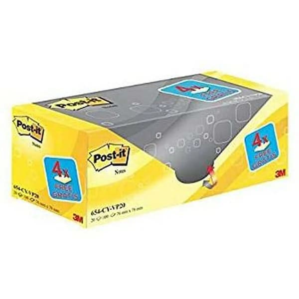 Post-it CANARY YELLOW Gule Sticky Notes 7,6 x 7,6 cm (76 x 76 mm) (20 enheder)