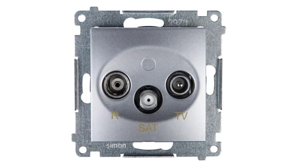 Kontakt-Simon SIMON54 RTV/SAT antennestik sølv - DASP.01/43