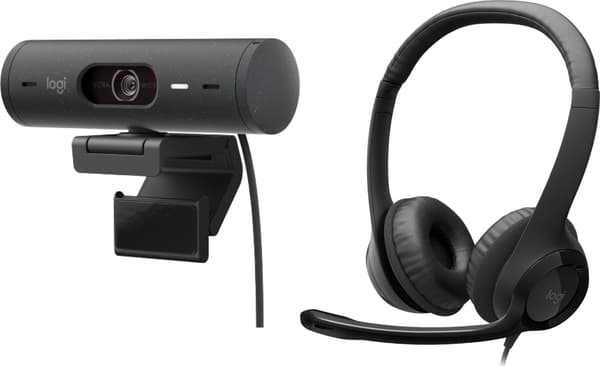 Logitech Brio 500 Graphite webbkamera (960-001422) + H390 (981-000406)