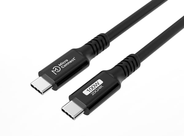 MicroConnect USB-C til USB-C Kabel 4m Premium, 100W, 20Gbps, 4K60Hz