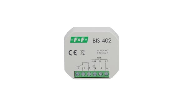 Indbygget bistabil sender til 10A 230V AC BIS-402 dåse