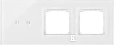 Simon Touch Ramme Touch Panel S54 Touch, 3 Moduler, 2 Horisontale Touchfelter + 2 Huller S54, Perlehvid DSTR3200/7