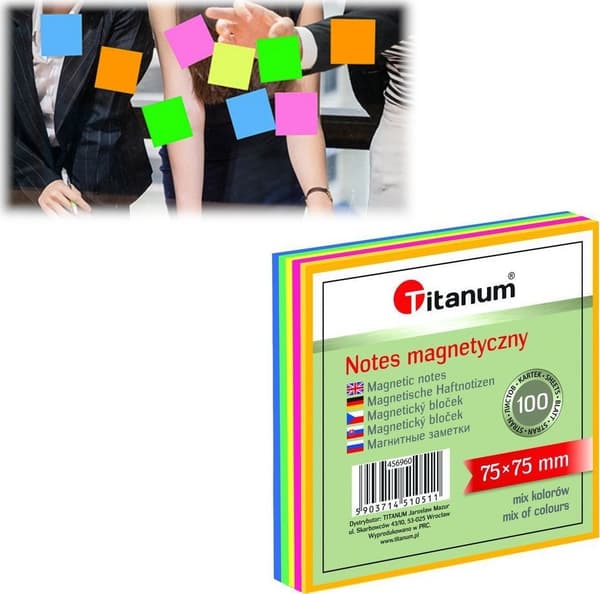 Elektrostatisk notesbog 75x75mm 100K farvemix