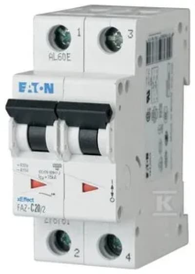 Tehokytkin 2P D 20A 15kA AC FAZ D20/2 278784