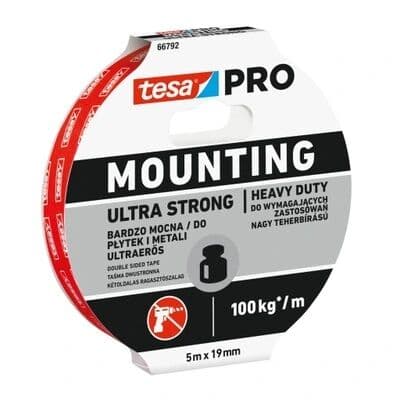 TESA MONTERINGSTEJP DUBBELHÄFTANDE SKUM 1.5M:19MM PRO ULTRA STARK