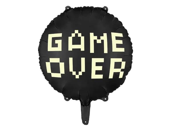 Folieballon Game over, 45 cm, sort