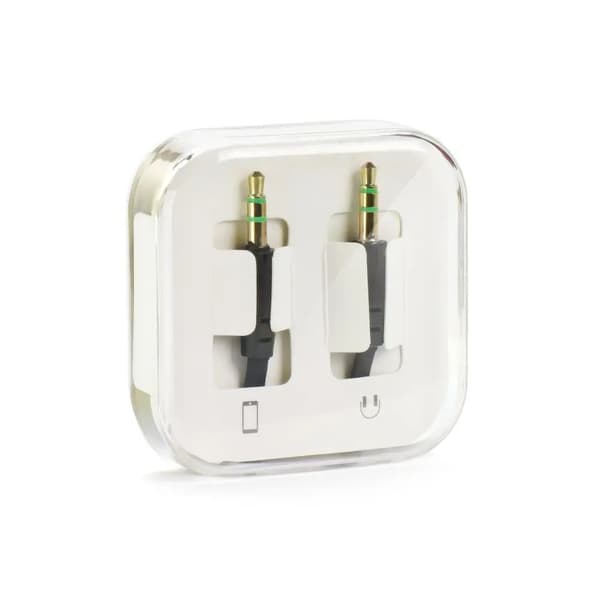 AUX-kaapeli Jack 3,5 mm (uros) - Jack 3,5 mm (uros) BOX 1m musta