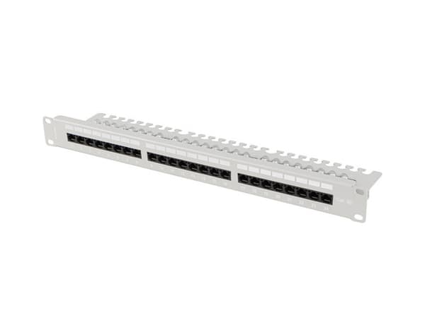 PATCH PANEL 24 PORT 1U 19\" CAT.5E UTP KAAPELINJÄRJESTELIJÄLLÄ HARMAA LANBERG