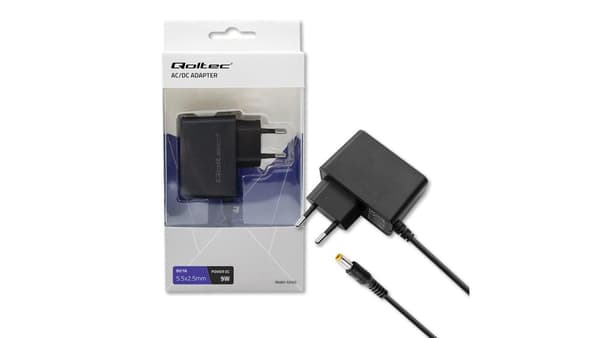 Qoltec Pistokesovitin PREMIUM 9W | 9V | 1A | 5.5*2.5