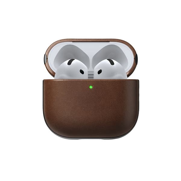 Nomad Modern Leather Case, ruskea - Airpods 4