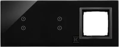 Simon Touch Ramme Touch Panel S54 Touch, 3 Moduler, 2 Vertikale Berøringsfelter + 2 Vertikale Berøringsfelter + 1 Hul S54