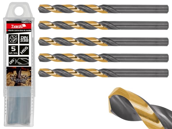 Sort og guld bor til metal HSS 7.50mm (5/50/500)