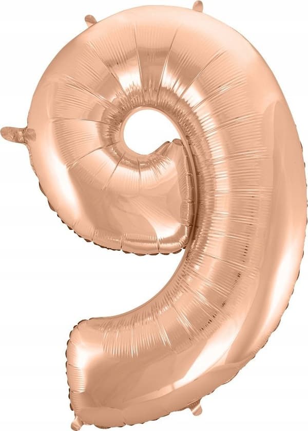 Folieballon B&C \"Nummer 9\" rosaguld 92cm Godan