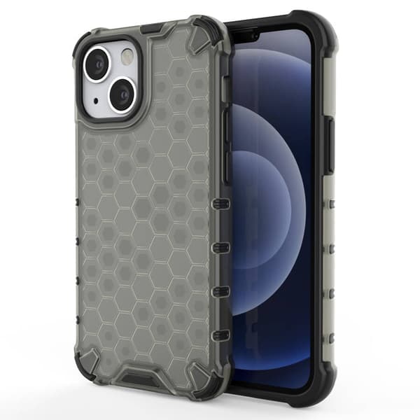 Honeycomb mobilskal skyddsfodral med TPU-ram för iPhone 13 mini svart