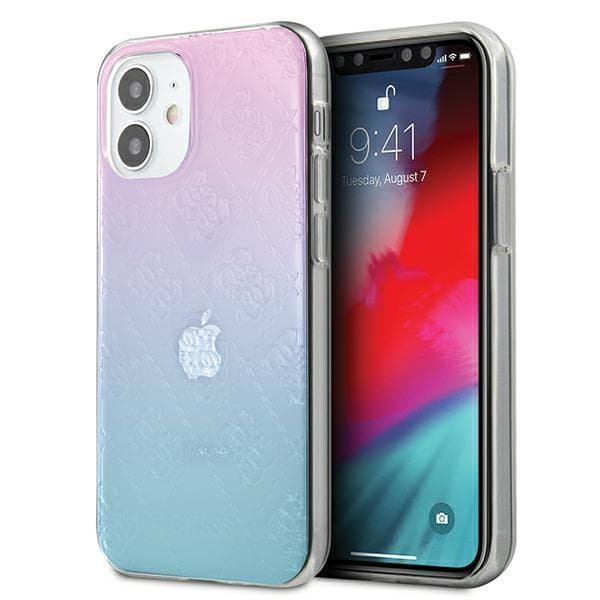 Guess GUHCP12S3D4GGBP iPhone 12 mini 5.4\" blå-pink/blå-pink Hardcase 4G 3D Pattern Collection