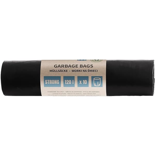 Donau Affaldssække DONAU ECO, stærke (LDPE), 120l, 10 stk., sorte