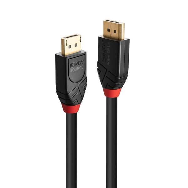 Kaapeli DisplayPort 1.4 LINDY Active M/M 5m musta