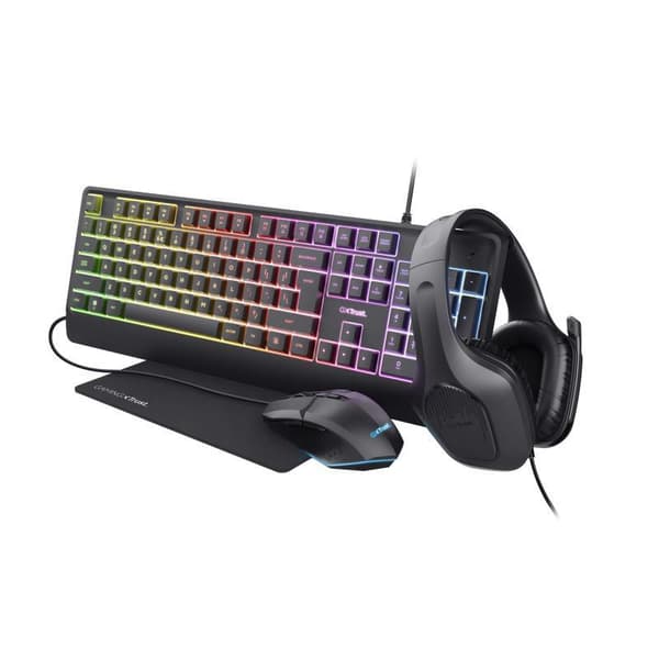 Spelset Trust GXT 792 QUADROX EN, svart