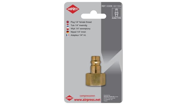 INDVENDIG GEVINDPROP 1/4\" EURO AIRPRESS