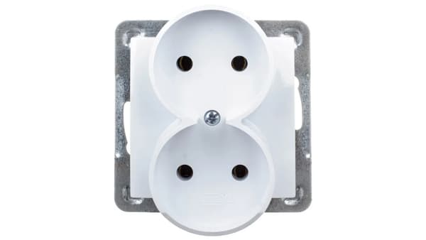 Ospel Impression Modul vit sockel 2X B/U SKRUVTERMINALER 16A 250V (GP-2YR/M/00)