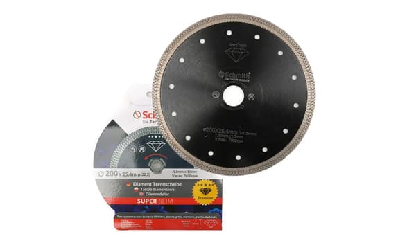 Diamantklinge 200x25,4/22.2mm til fliser stentøj Premium SLIM - Schmith