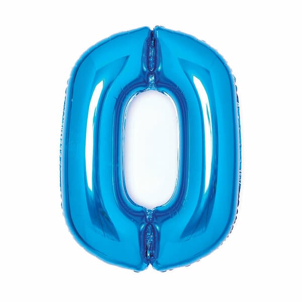 Folieballon tal 0 blå 47x66cm 9914050