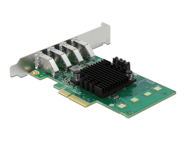 Delock PCIe x4-kort med 4 x extern USB 3.0 Typ-A Quad Channel +++
