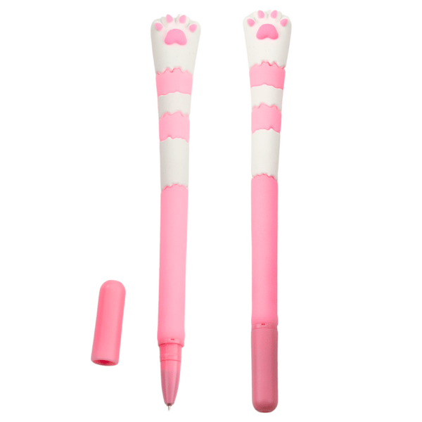 Kat Pote Gel Pen Blåt Blæk Pink Hætte 16.5cm