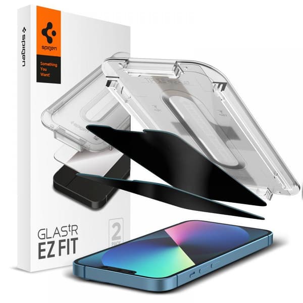 Spigen Glas.tR EZ Fit Privacy härdat glas för iPhone 13 Pro Max - 2 st.