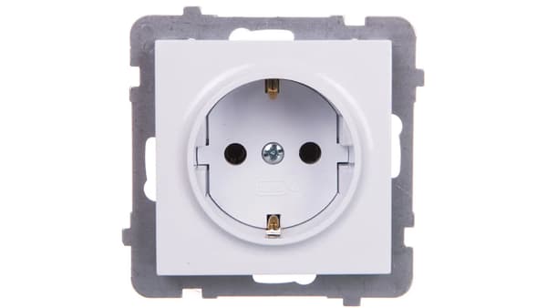Ospel Stikkontakt AS enkelt schuko hvid (GP-1GS/m/00)