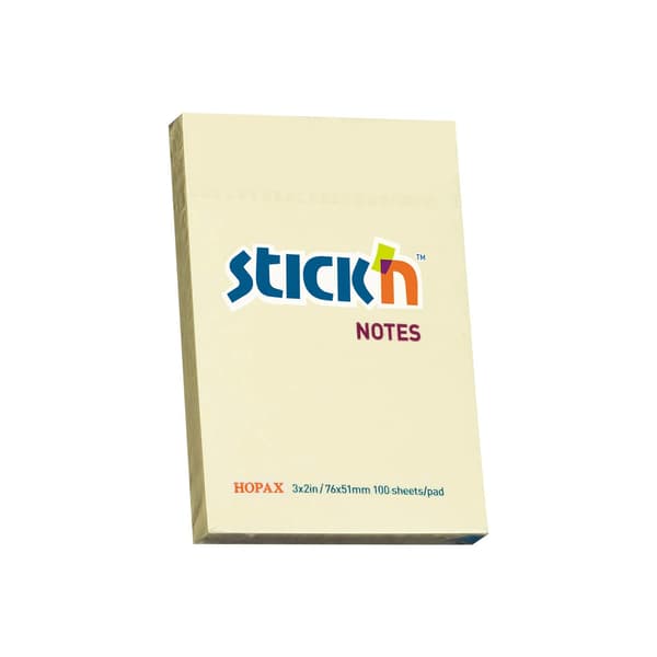 Selvklæbende notesbog gul pastel 76x51mm