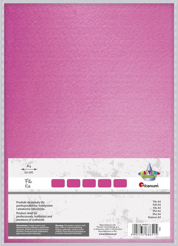 Filt A4 rosa 10st